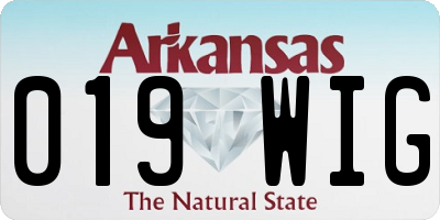 AR license plate 019WIG