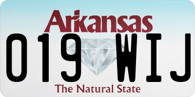 AR license plate 019WIJ