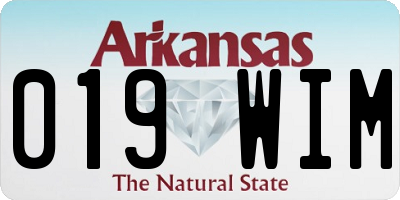 AR license plate 019WIM