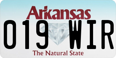 AR license plate 019WIR
