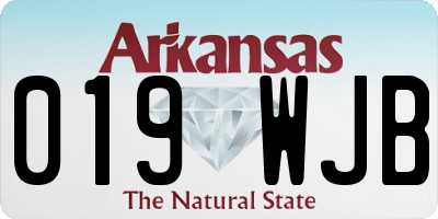 AR license plate 019WJB