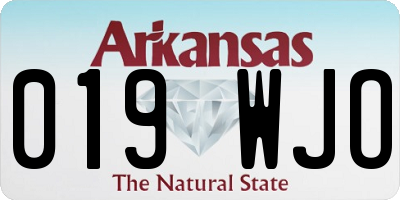AR license plate 019WJO