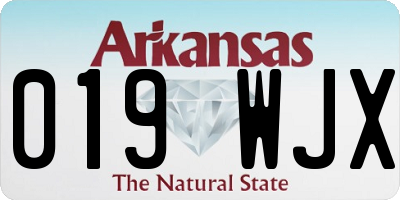 AR license plate 019WJX