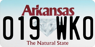 AR license plate 019WKO