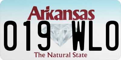 AR license plate 019WLO