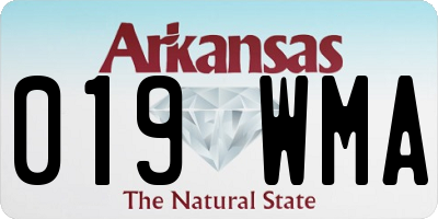 AR license plate 019WMA