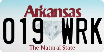 AR license plate 019WRK