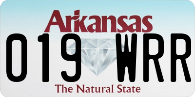 AR license plate 019WRR