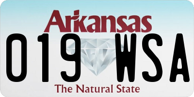AR license plate 019WSA