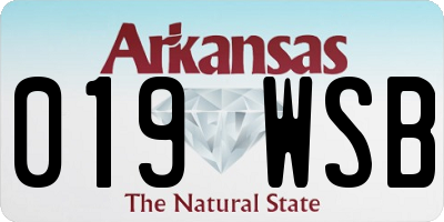 AR license plate 019WSB