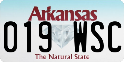 AR license plate 019WSC