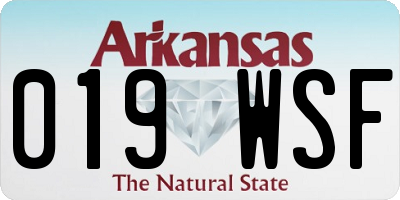 AR license plate 019WSF