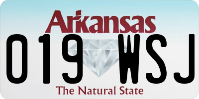 AR license plate 019WSJ