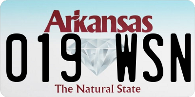 AR license plate 019WSN