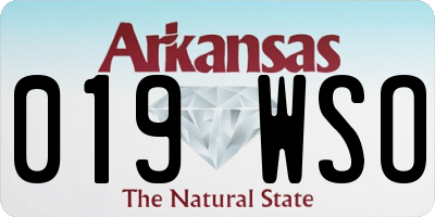 AR license plate 019WSO