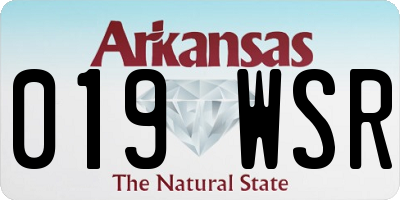 AR license plate 019WSR
