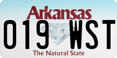AR license plate 019WST