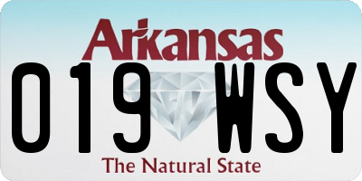 AR license plate 019WSY
