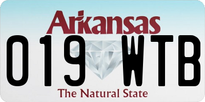 AR license plate 019WTB