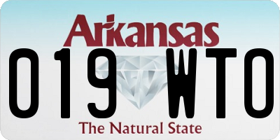 AR license plate 019WTO