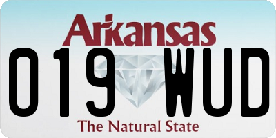 AR license plate 019WUD