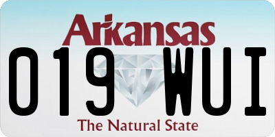 AR license plate 019WUI