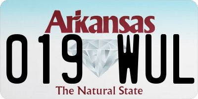 AR license plate 019WUL
