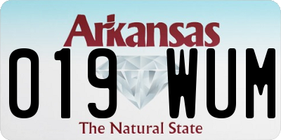 AR license plate 019WUM