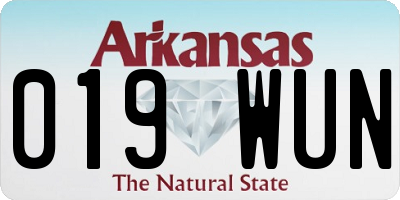 AR license plate 019WUN