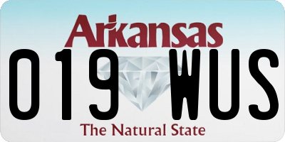 AR license plate 019WUS