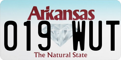 AR license plate 019WUT