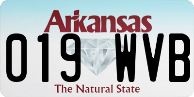 AR license plate 019WVB
