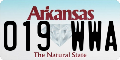 AR license plate 019WWA