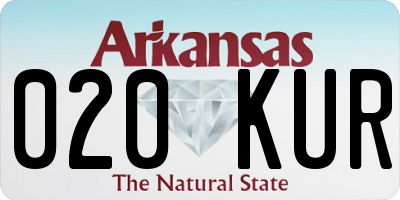 AR license plate 020KUR