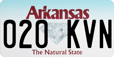 AR license plate 020KVN