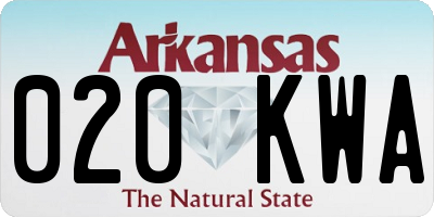 AR license plate 020KWA