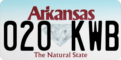 AR license plate 020KWB