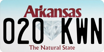 AR license plate 020KWN