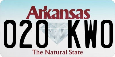 AR license plate 020KWO