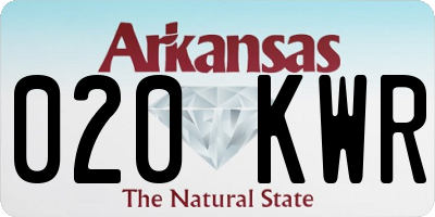AR license plate 020KWR