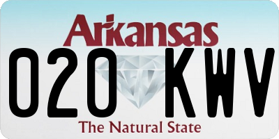 AR license plate 020KWV