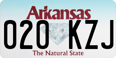 AR license plate 020KZJ