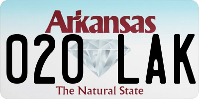 AR license plate 020LAK