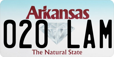 AR license plate 020LAM