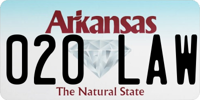 AR license plate 020LAW