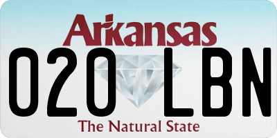 AR license plate 020LBN