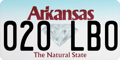 AR license plate 020LBO