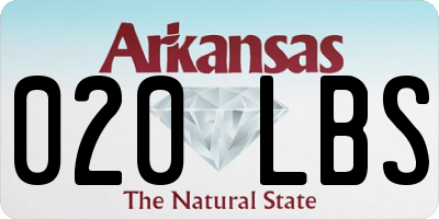 AR license plate 020LBS