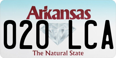 AR license plate 020LCA