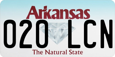 AR license plate 020LCN